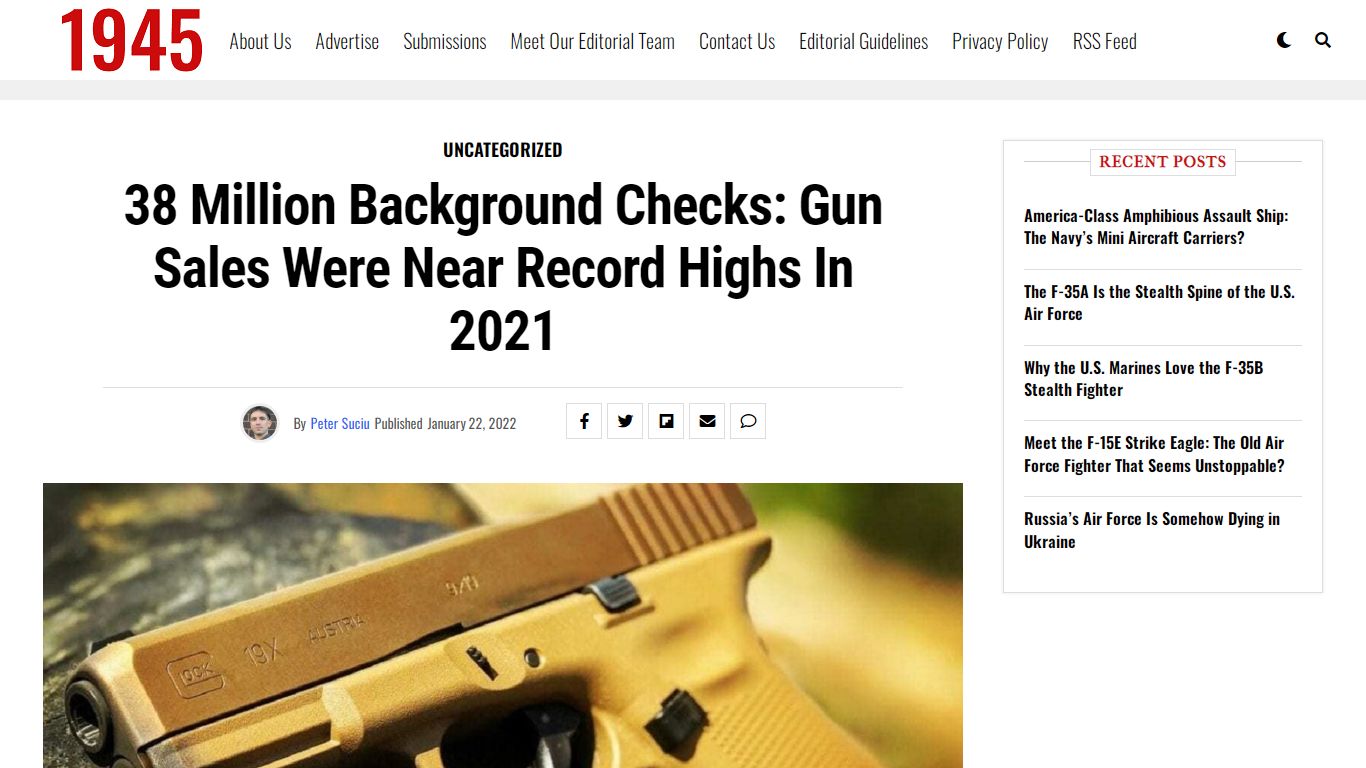 38 Million Background Checks: Gun Sales Were Near Record Highs in 2021