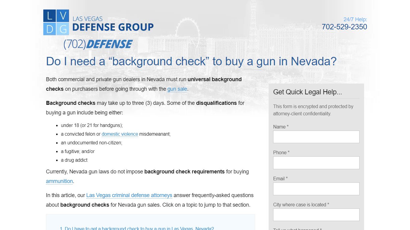 Do I need a "background check" to buy a gun in Nevada? - Shouse Law Group